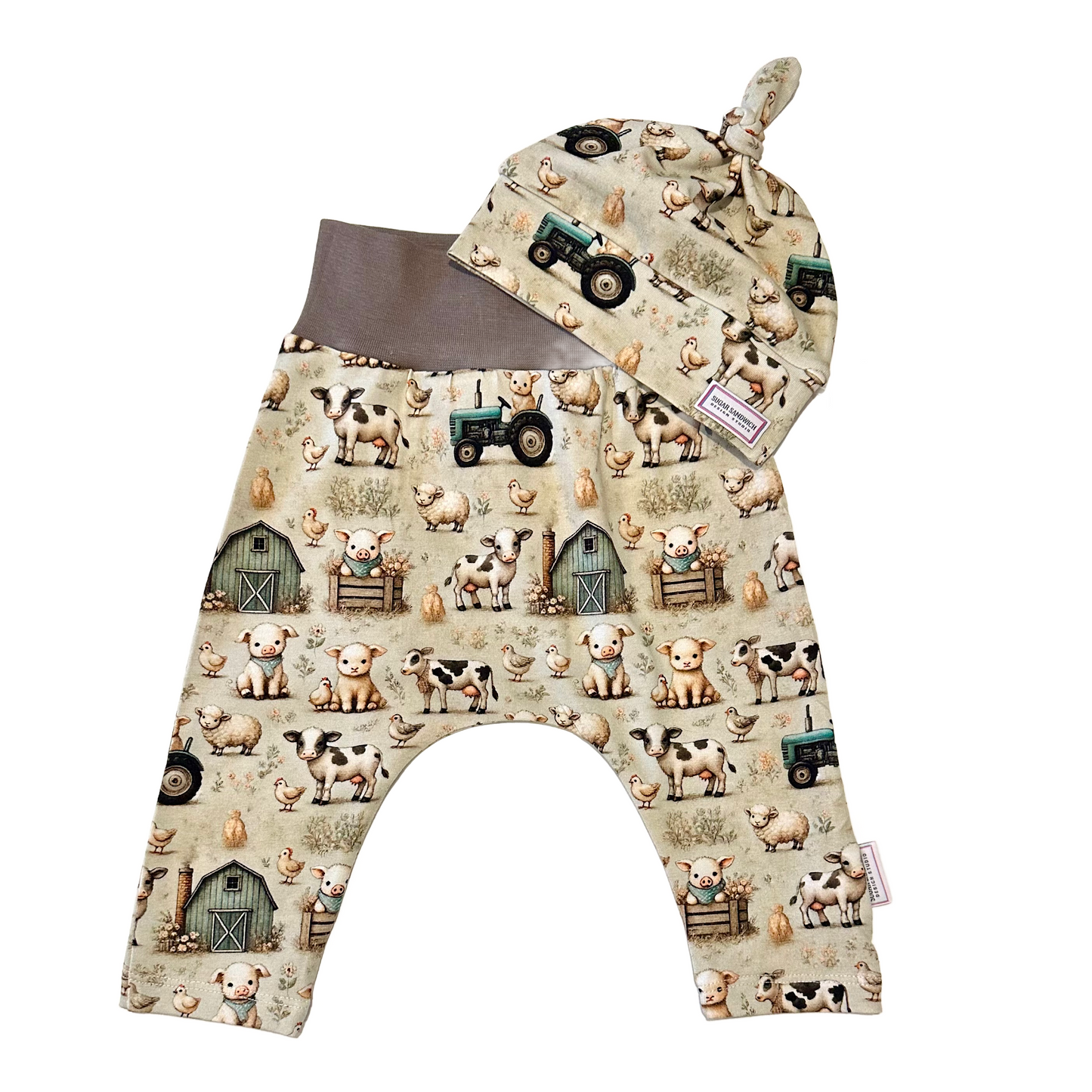 Cute Farm Harem Pants & Hat Set