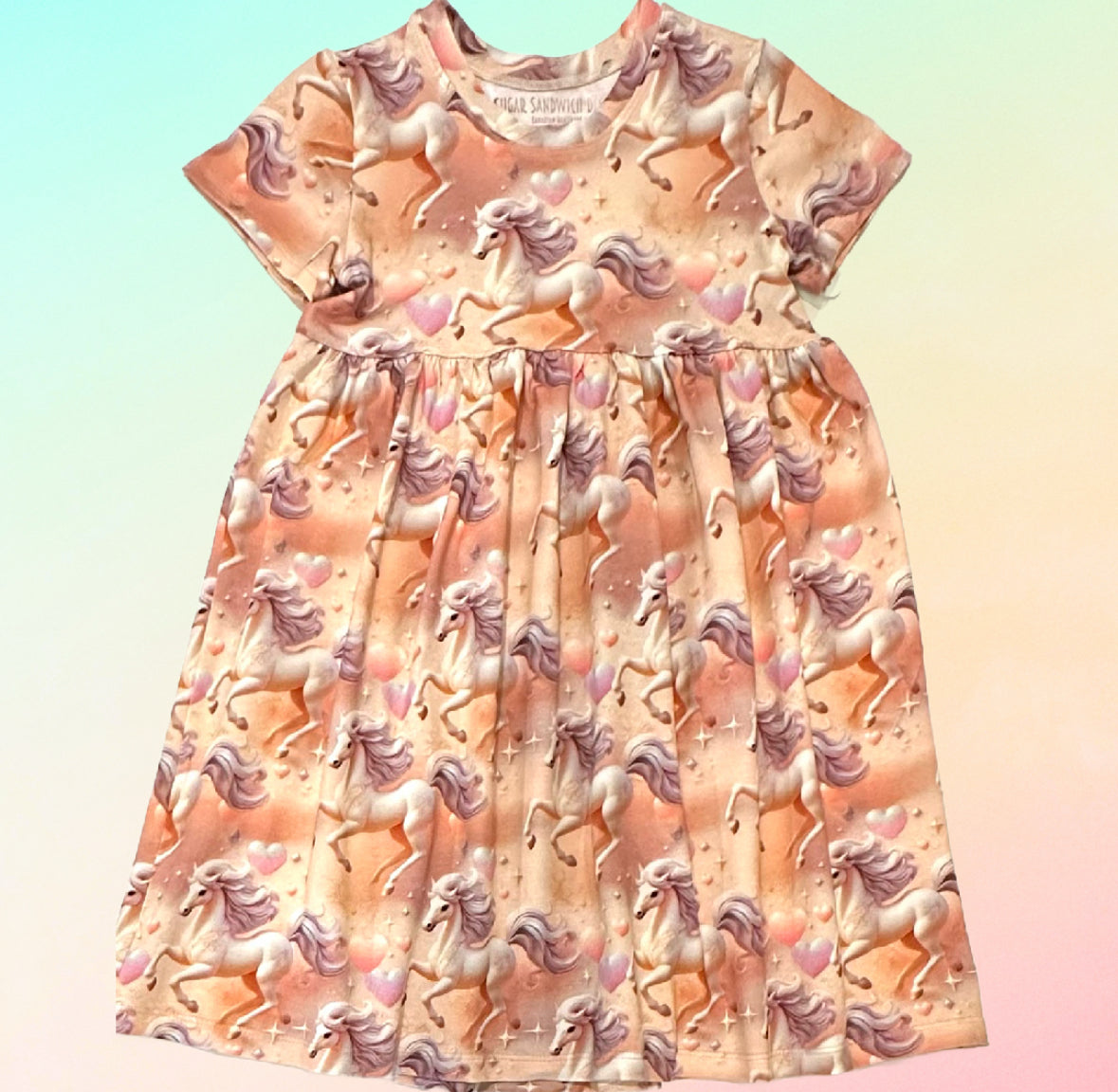 Vestido para cita de juegos de manga corta fruncido con estampado de mariquita de punto elástico