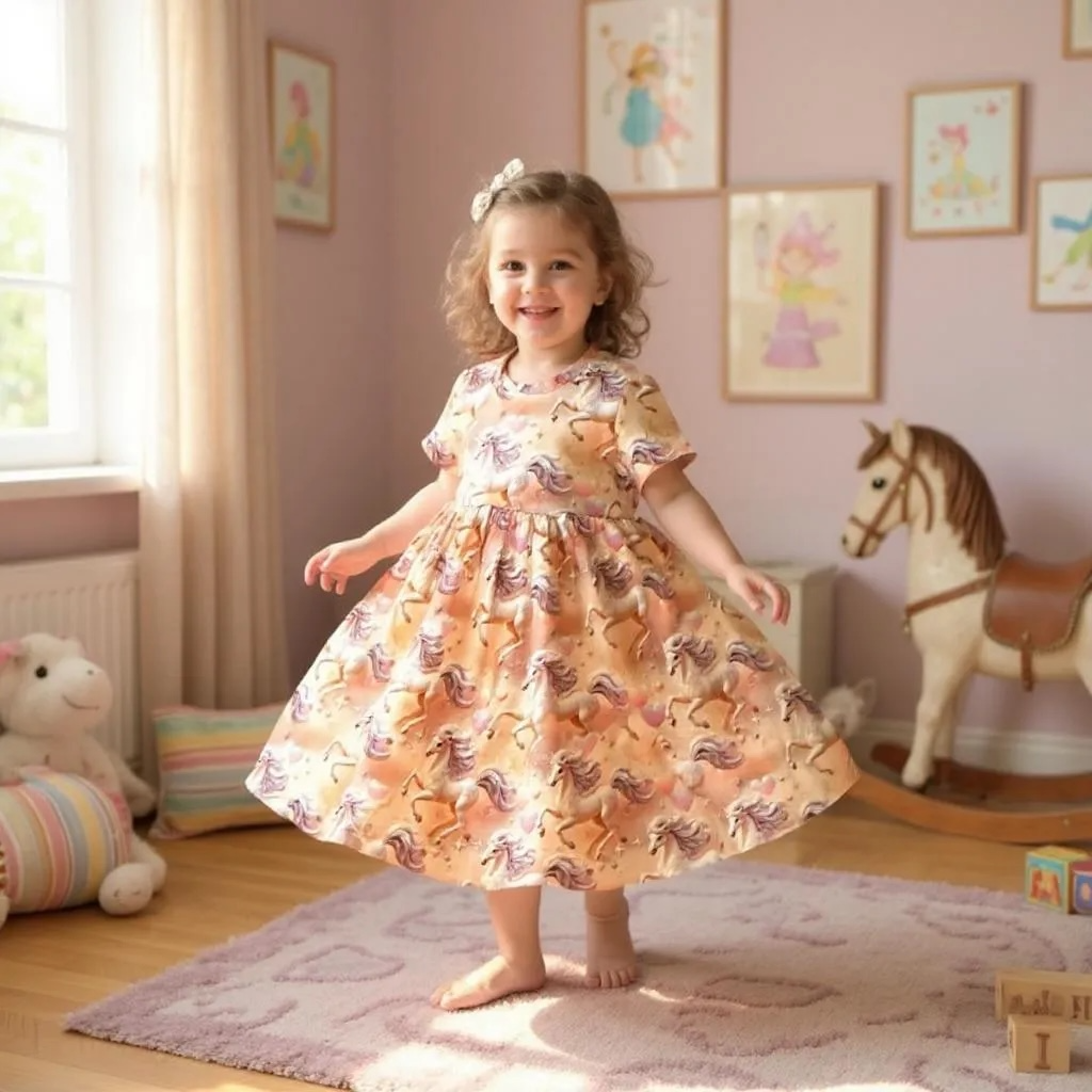 Vestido para cita de juegos de manga corta fruncido con estampado de mariquita de punto elástico