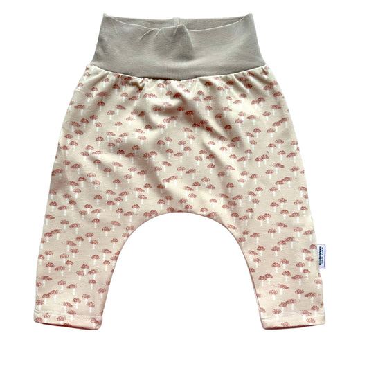 Pantalones de harén sin puños de Toadstools beige con sombrero de nudo superior a juego