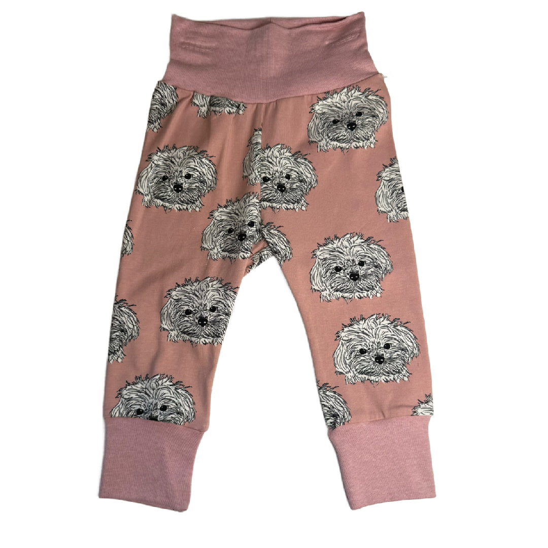 CLEARANCE Pink Puppy Print Growth Spurt Jogger Pants Organic Cotton