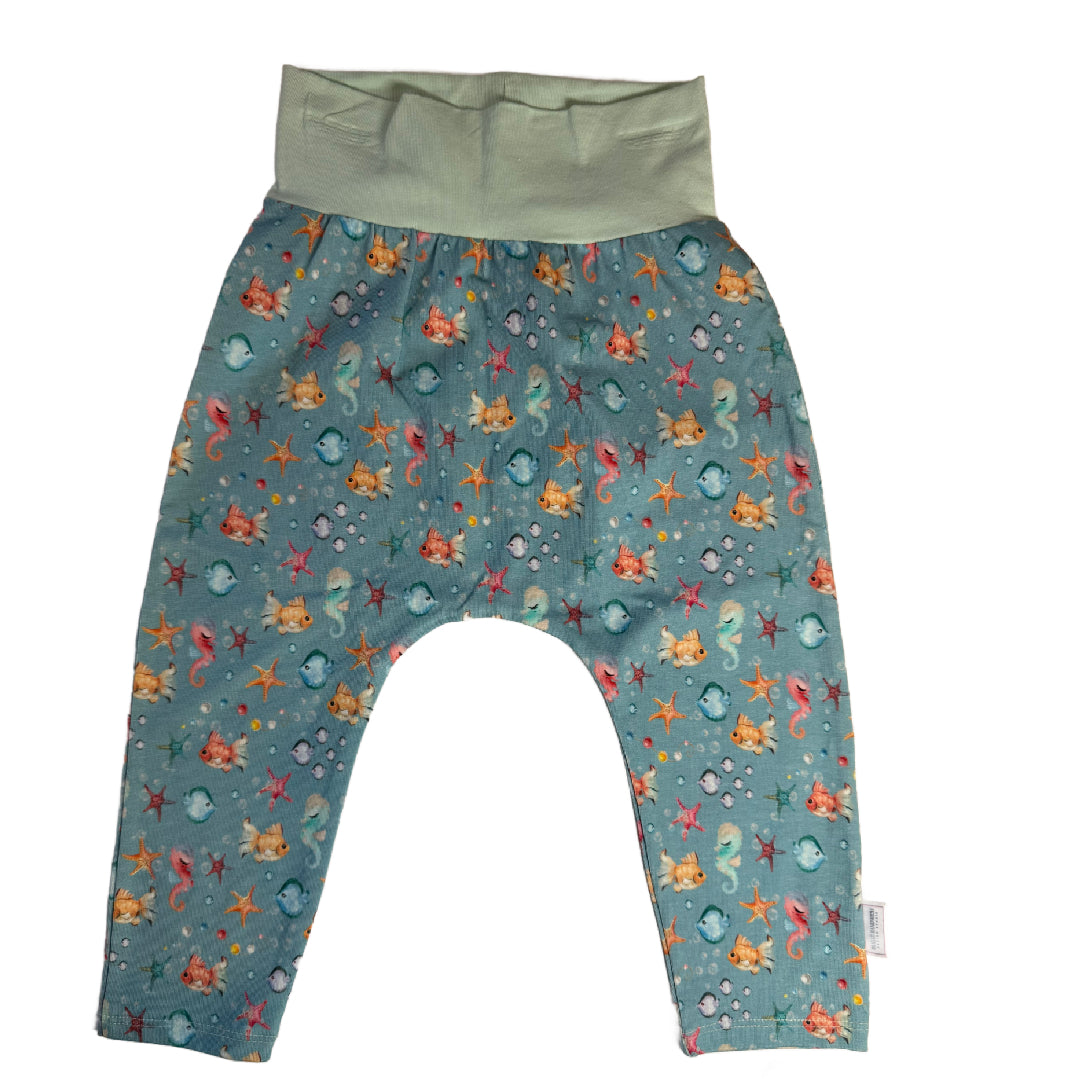 CLEARANCE Mint Green Ocean Print Growth Spurt Jogger Pants