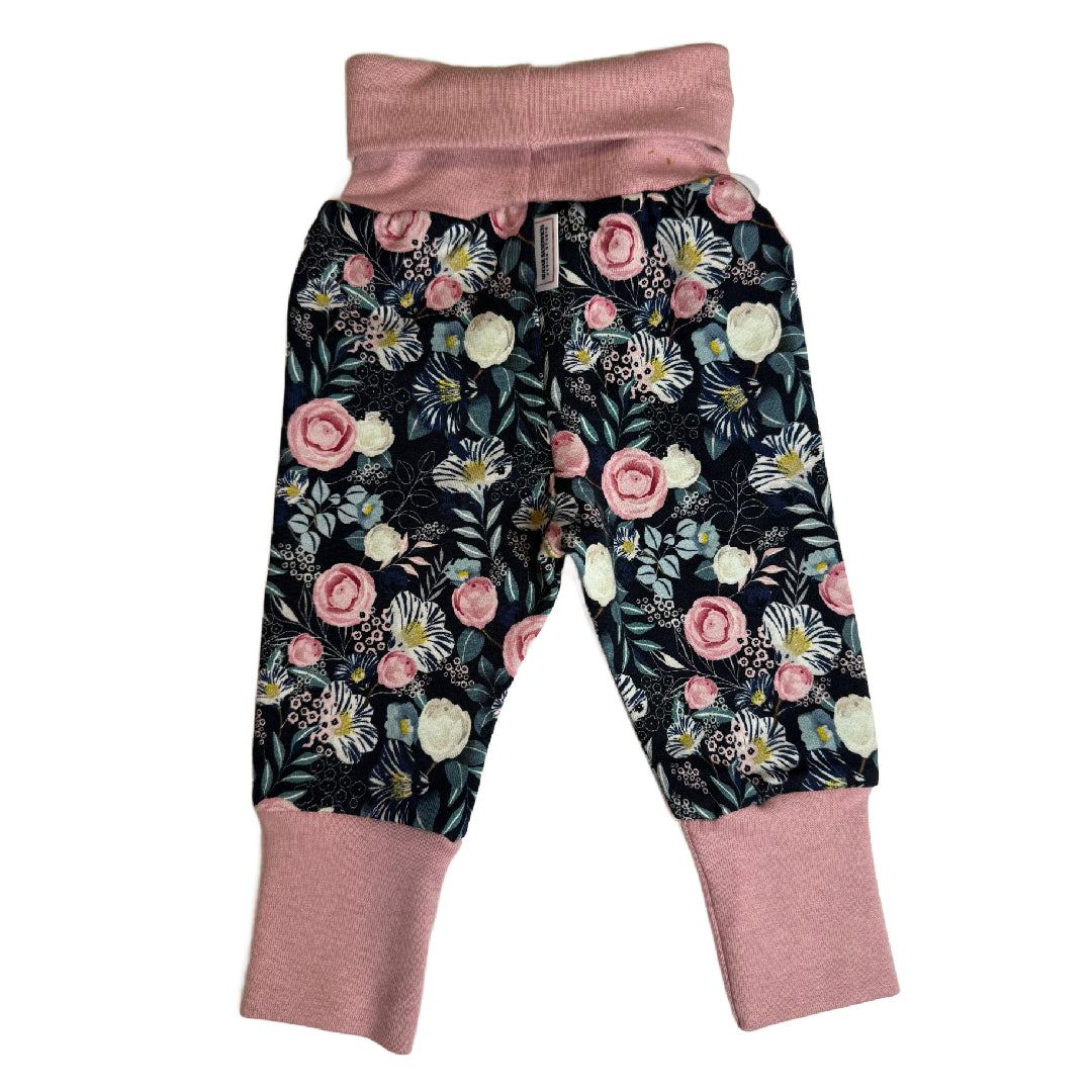 CLEARANCE Blue with Pink Floral Growth Spurt Jogger Pants