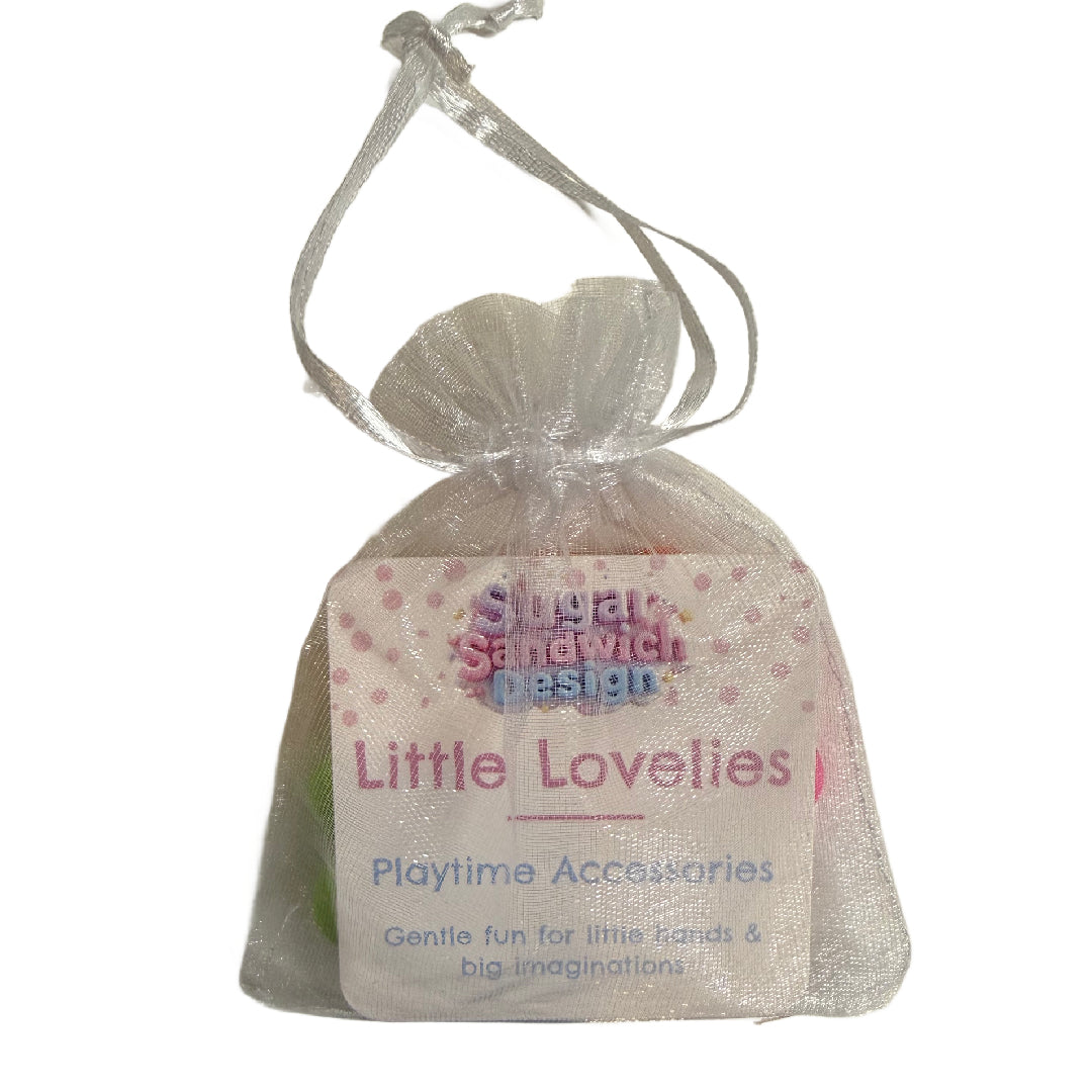 Bright Rainbow Little Lovelies Silicone Bead Stretch Bracelet