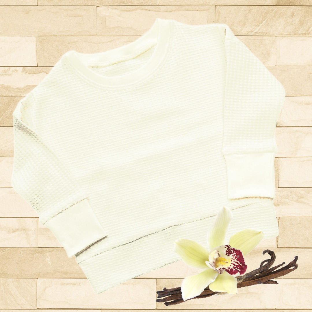 Vanilla Waffle Knit Dolman Lounge Shirt