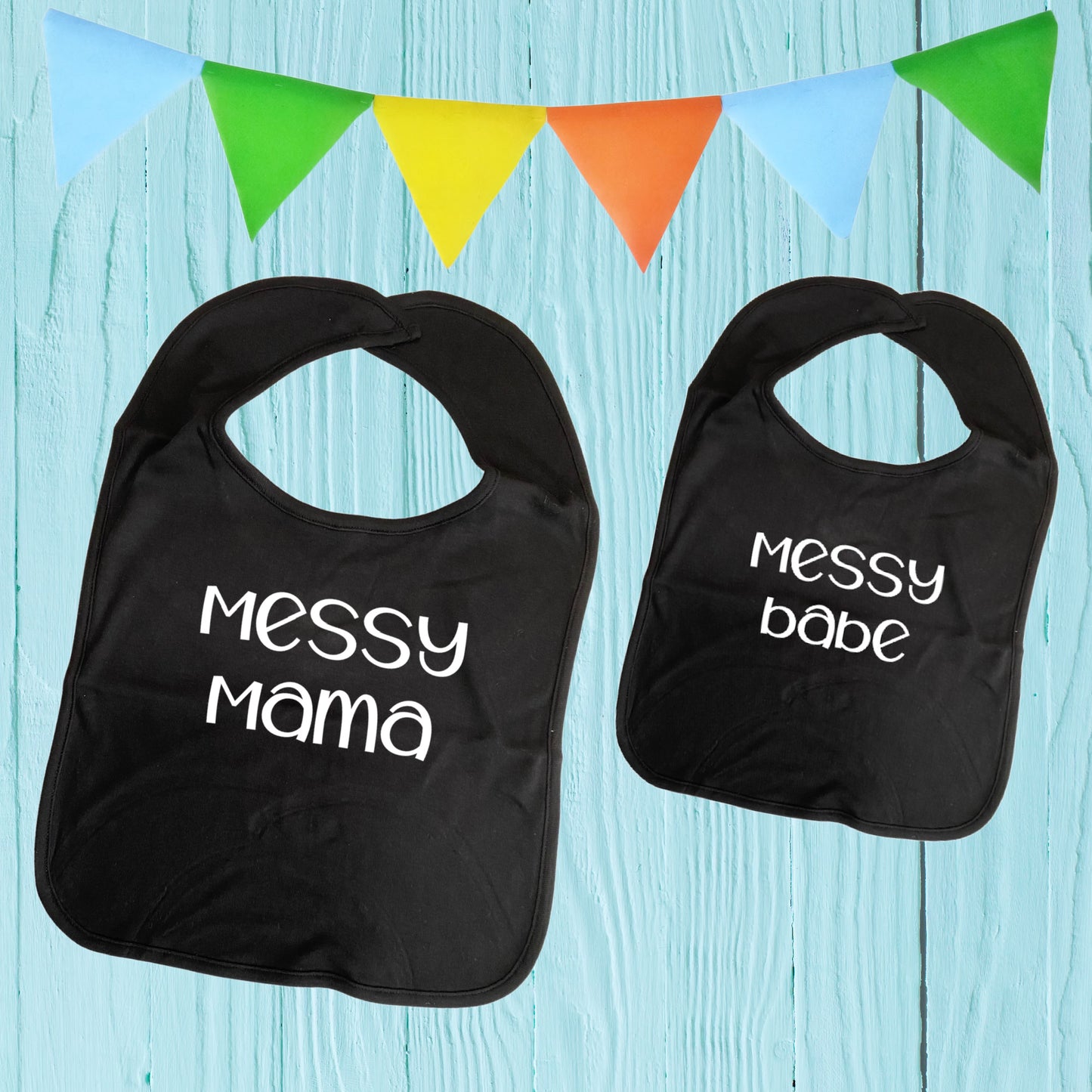 Mommy & Me 2-Piece Set Messy Mama Messy Babe Cover-up BIB