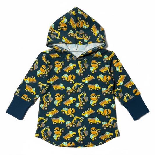 DIGGERS Print with Teal Background Hooded T-shirt