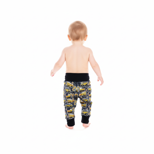 CLEARANCE Yellow Construction Vehicles Growth Spurt Jogger Pants