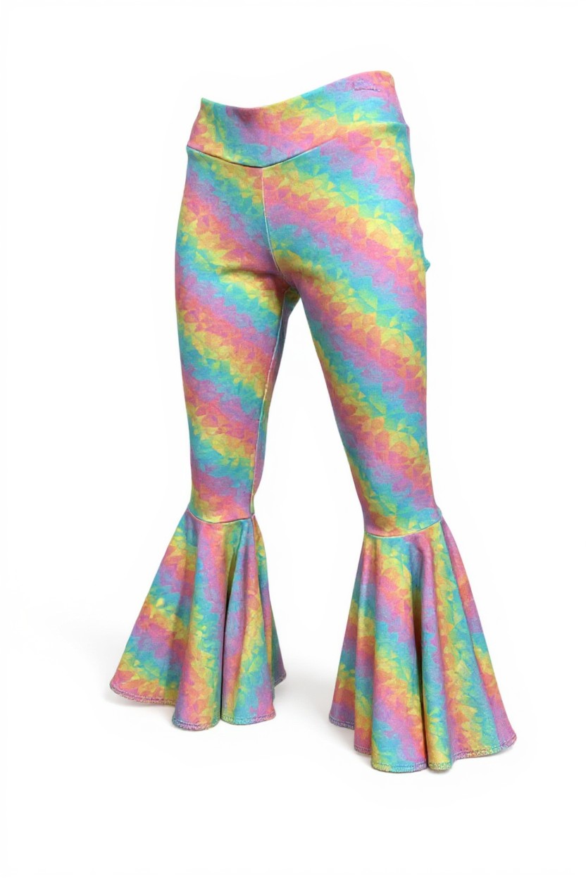Pastel Rainbow Twirly Circle Bell Pants