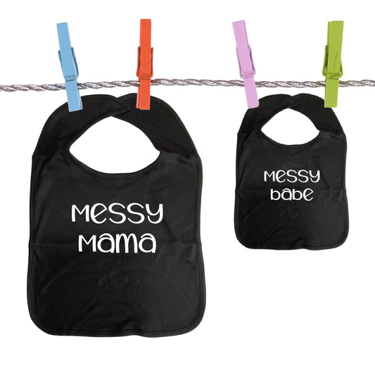 Mommy & Me 2-Piece Set Messy Mama Messy Babe Cover-up BIB