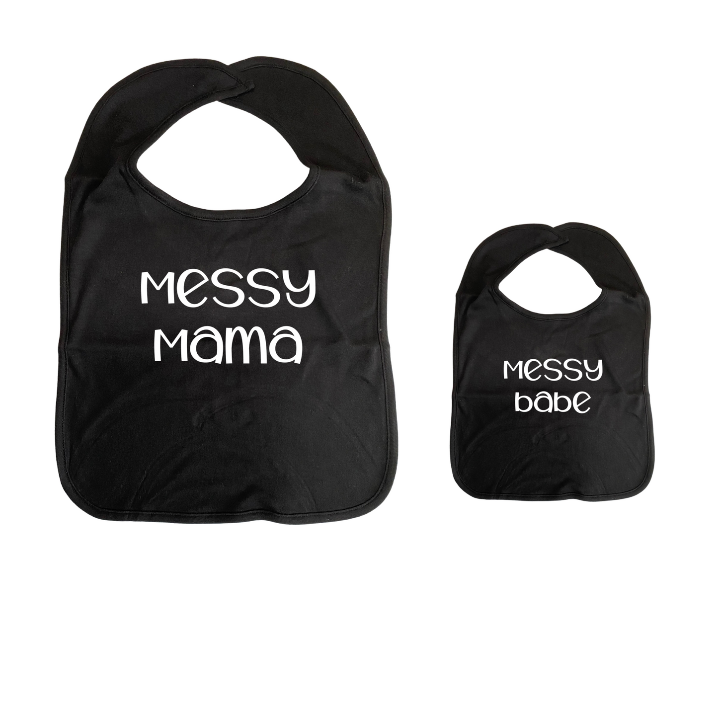 Mommy & Me 2-Piece Set Messy Mama Messy Babe Cover-up BIB