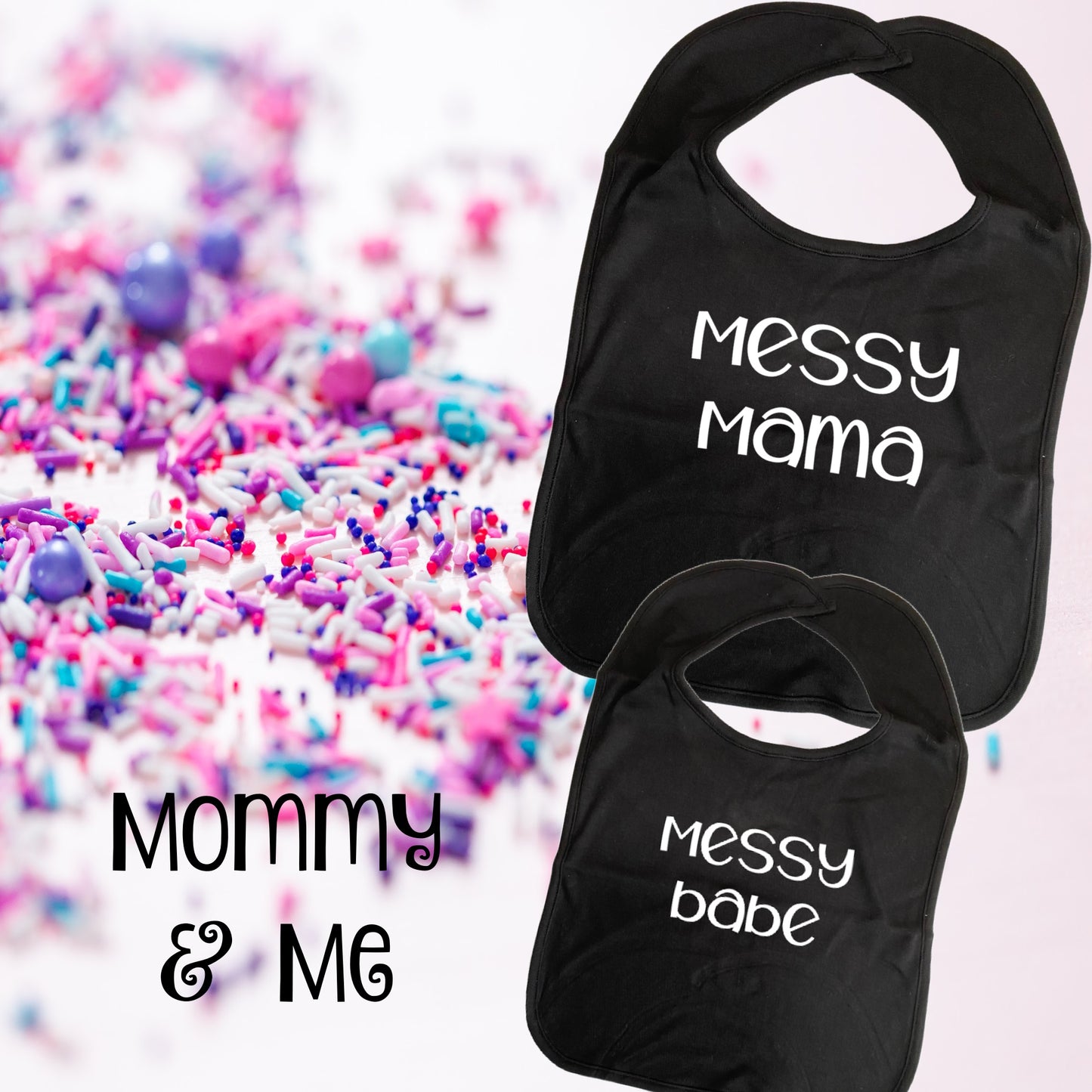 Mommy & Me 2-Piece Set Messy Mama Messy Babe Cover-up BIB