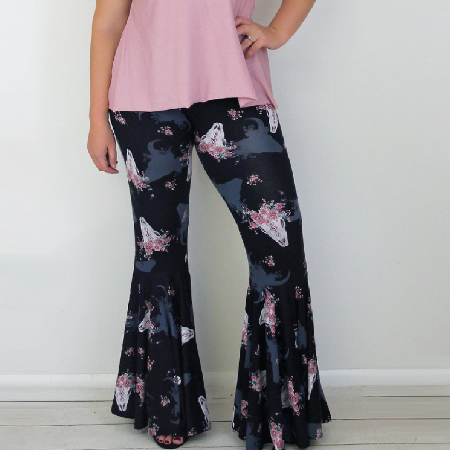 ADULT SIZE Blue Tie Dye Twirly Circle Bell Pants (Made to Order)