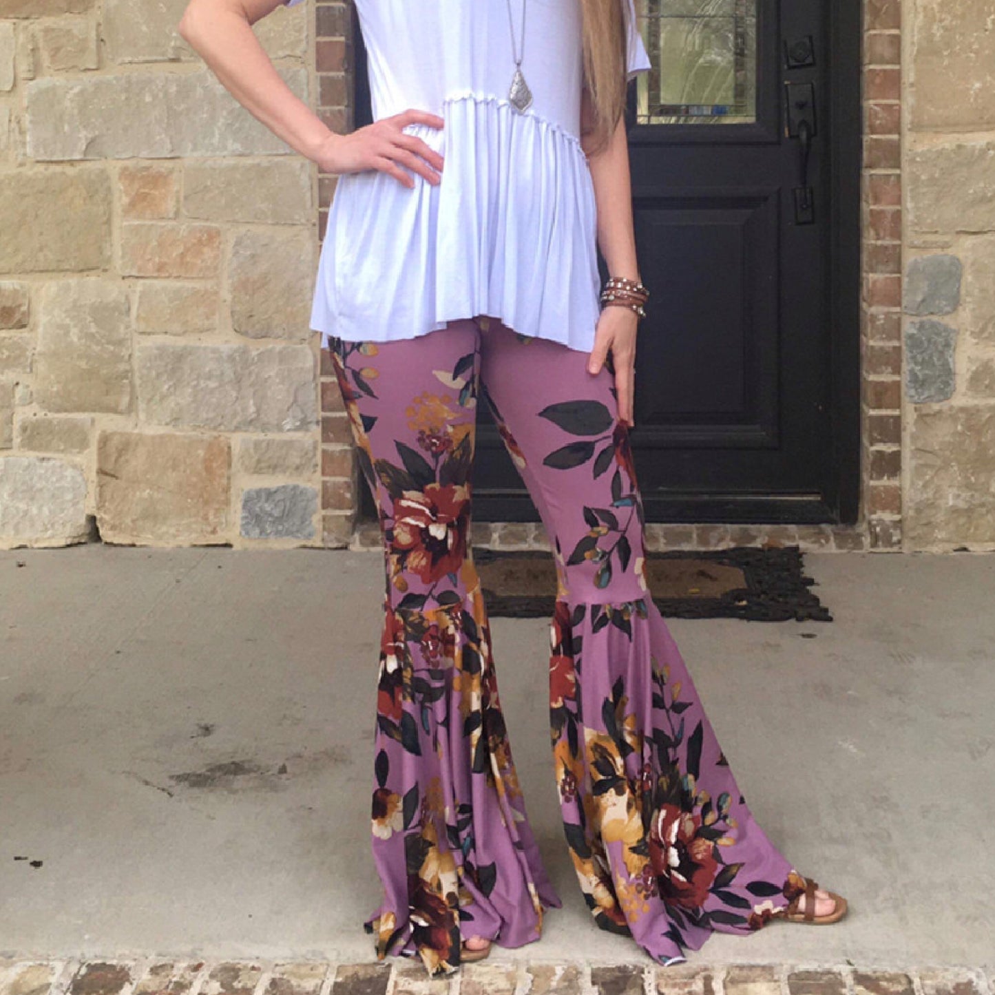 ADULT SIZE Blue Tie Dye Twirly Circle Bell Pants (Made to Order)