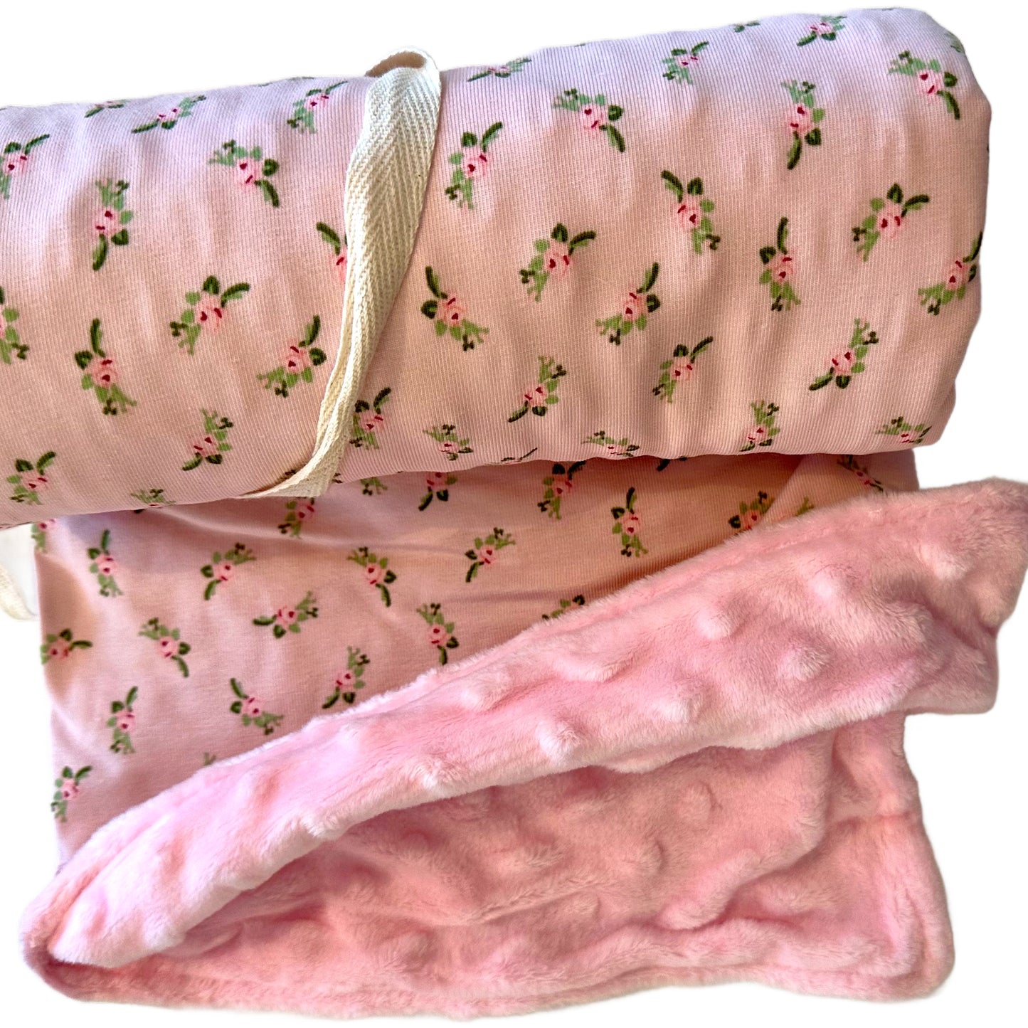 Pink Floral Rosebud Print Cuddle Blanket