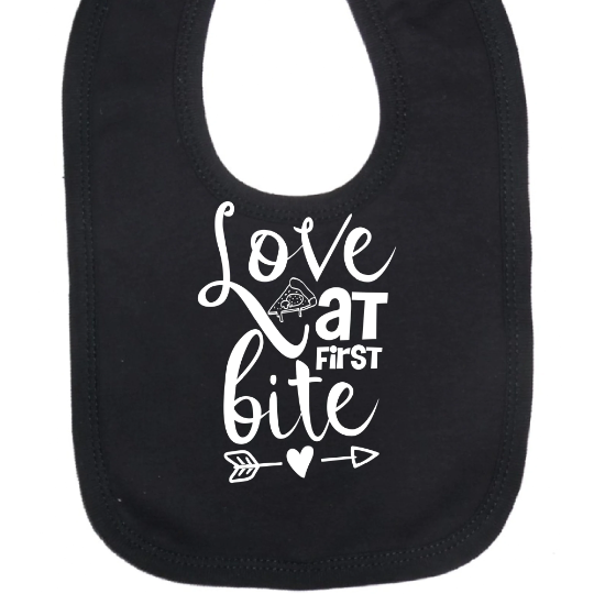 LOVE AT FIRST BITE Bavoir de dissimulation de taille adulte avec slogan imprimé