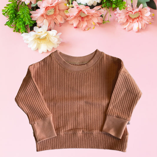 Rosewood Pink Waffle Knit Dolman Lounge Shirt