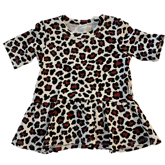 CLEARANCE Leopard Animal Spots Print Tunic Length Peplum Top