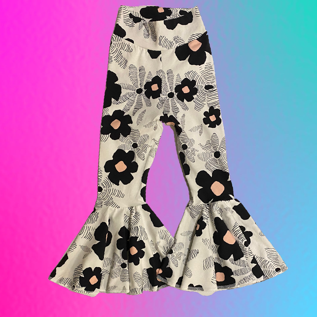 LIQUIDACIÓN Pantalones campana con estampado floral retro