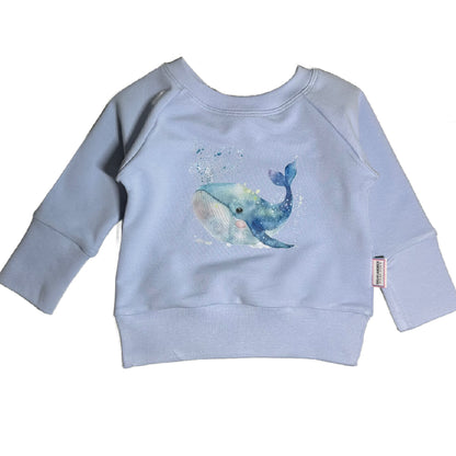 Blue Whale Graphic Blue Grow Along Crew Neck