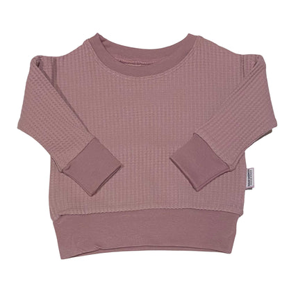 Waffle Knit Dolman Lounge Shirt, Sixteen Colour Choices, Sizes Preemie to 8 Years