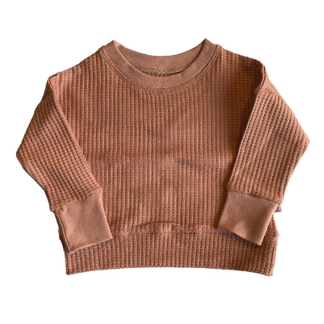 Waffle Knit Dolman Lounge Shirt, Sixteen Colour Choices, Sizes Preemie to 8 Years