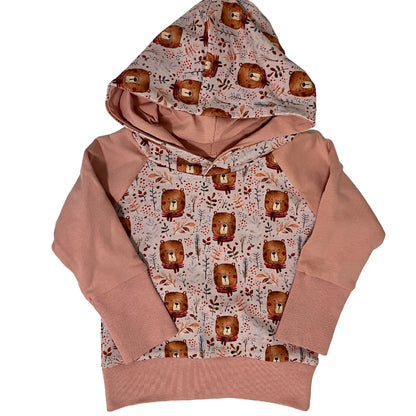 Cute Pink Bears Grow Along® Hooded Sweater Hoodie Organic Cotton