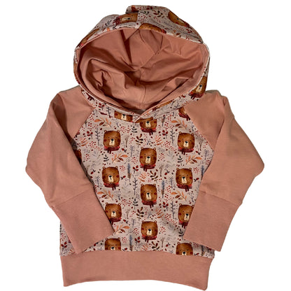 Cute Pink Bears Grow Along® Hooded Sweater Hoodie Organic Cotton