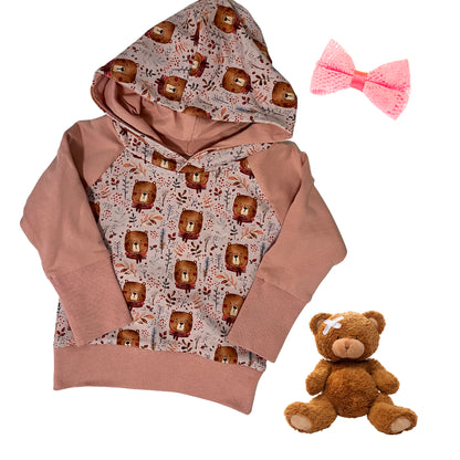 Cute Pink Bears Grow Along® Hooded Sweater Hoodie Organic Cotton