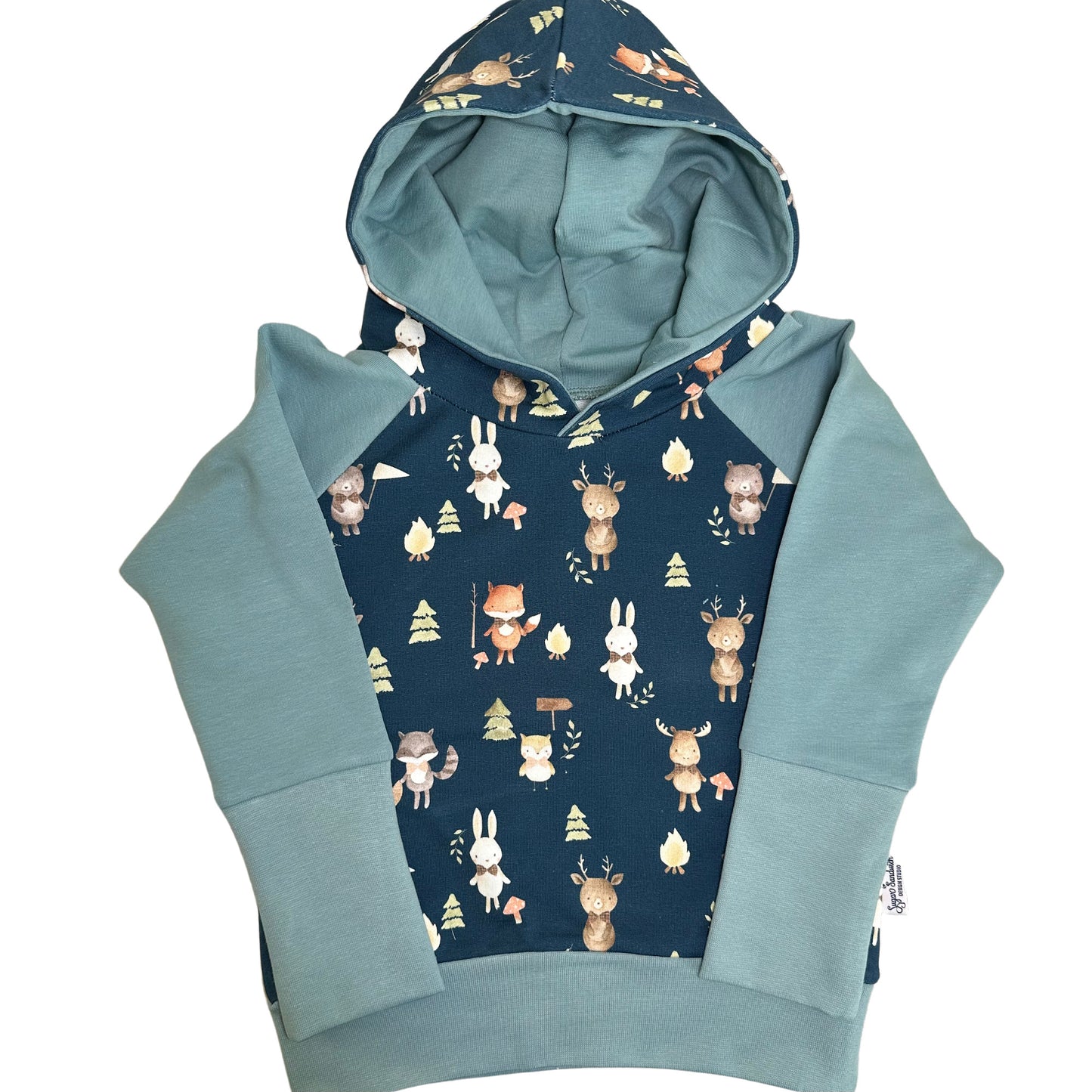 Suéter con capucha Jade Green Woodlands French Terry Grow Along Babywear®