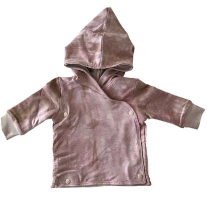 2-Piece Matching Wrap Jacket Joggers Set Blush Pink Cotton Tie Dye Infant Size 6-12M