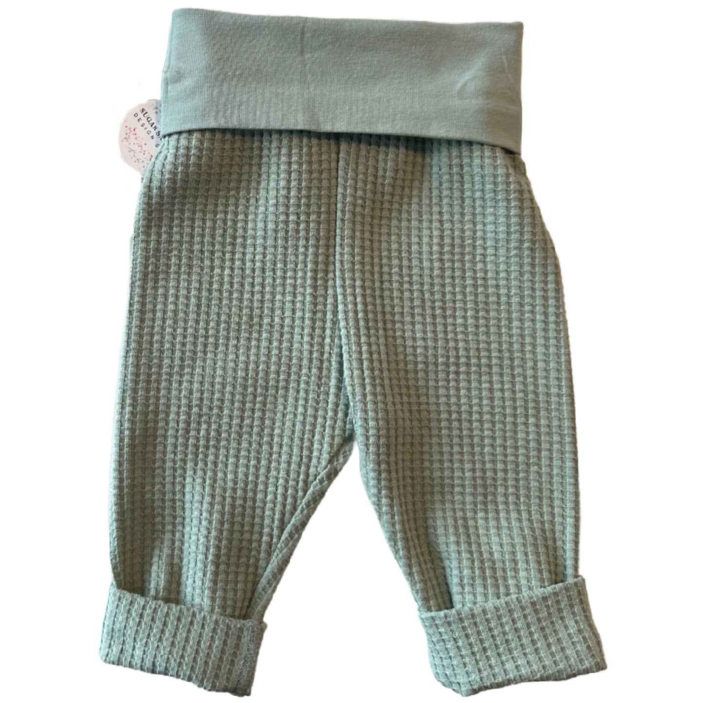 Pantalon de détente pour bébé Grow Along® en tricot gaufré neutre VERT SAGE pour tout-petits