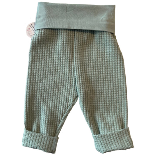 Pantalones de estar por casa para bebés Grow Along® de punto tipo gofre neutro VERDE SALVIA talla para niños pequeños