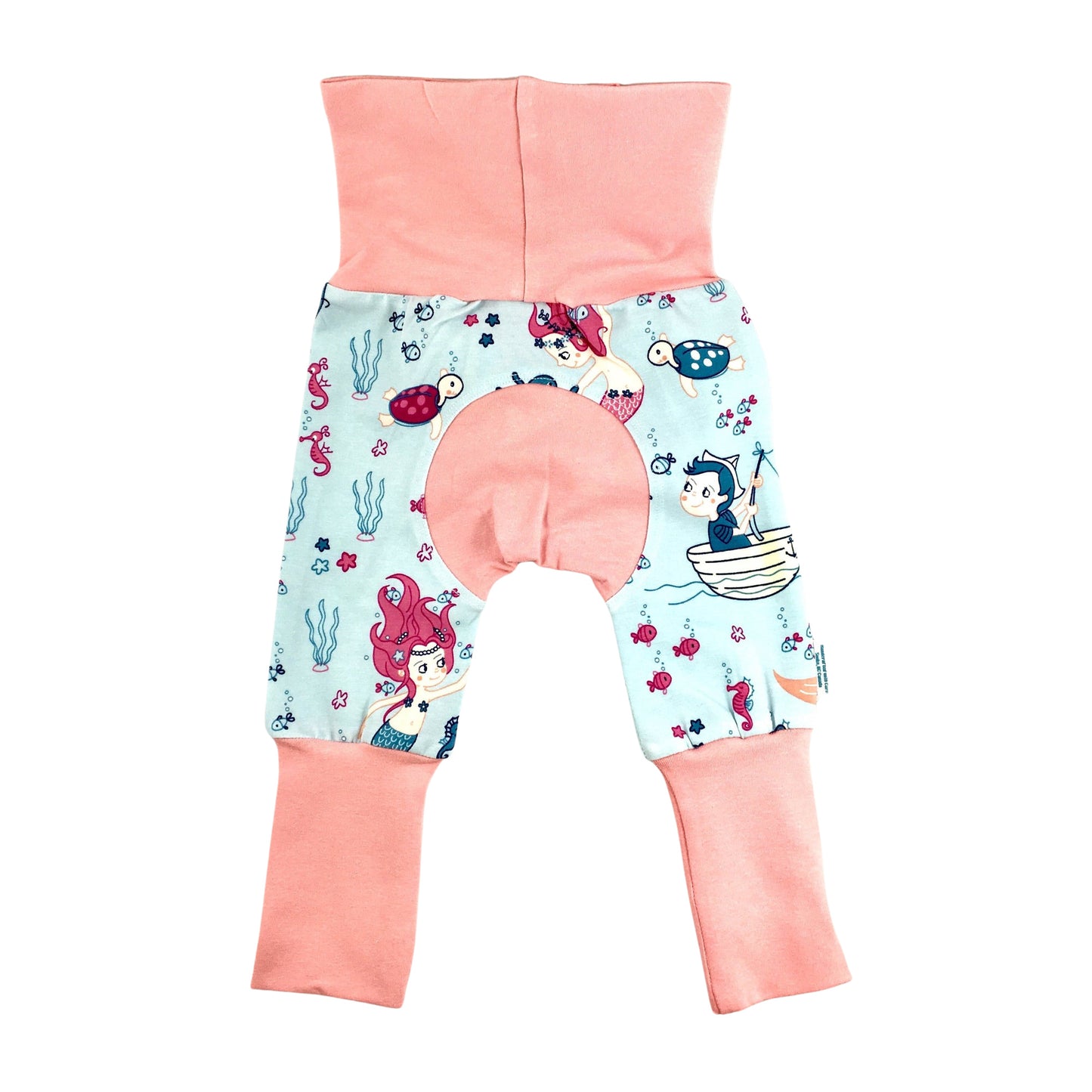 CLEARANCE Blue Pink Mermaid Grow Along Babywear® Pants Organic Cotton