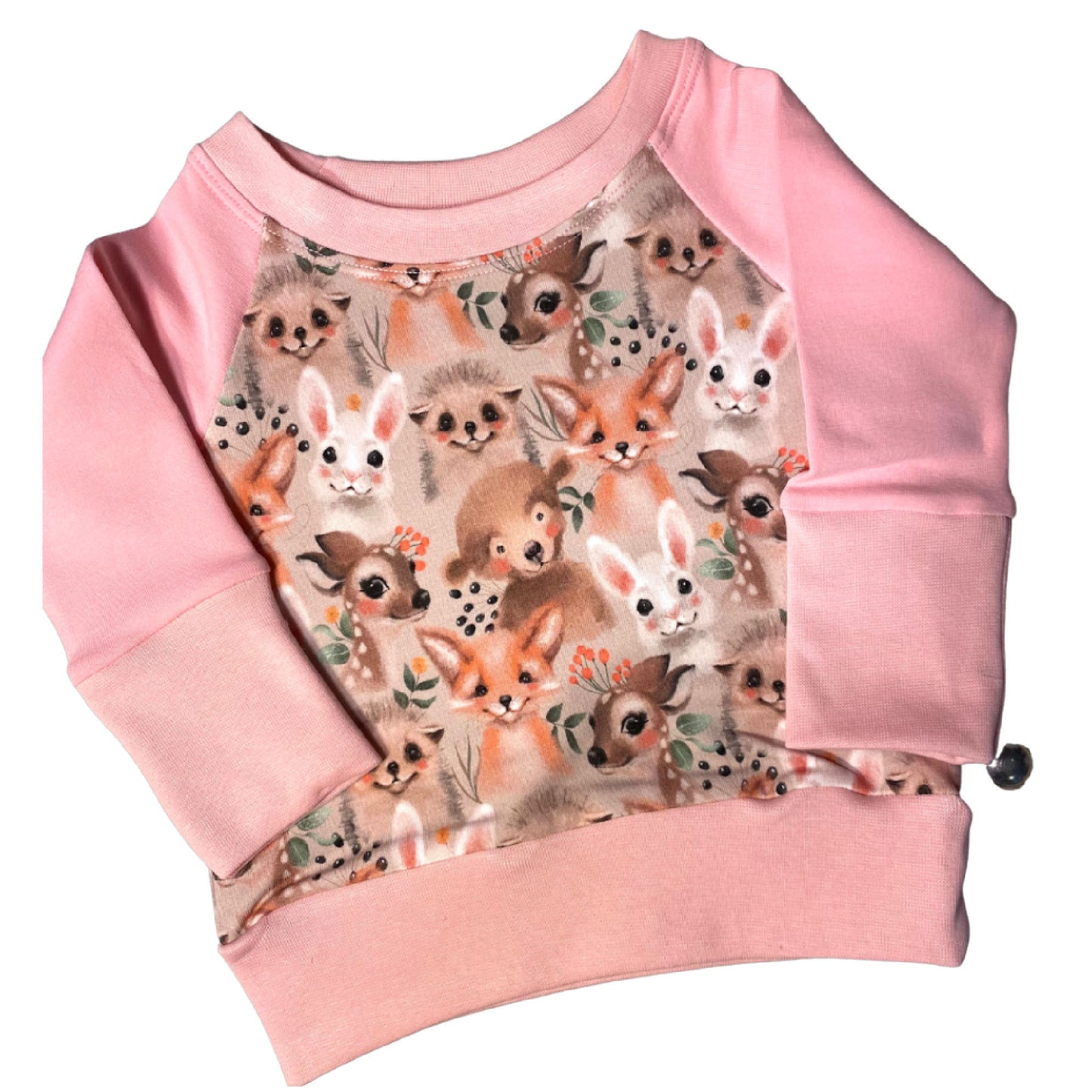 CLEARANCE Pink Animal Faces Crew Neck