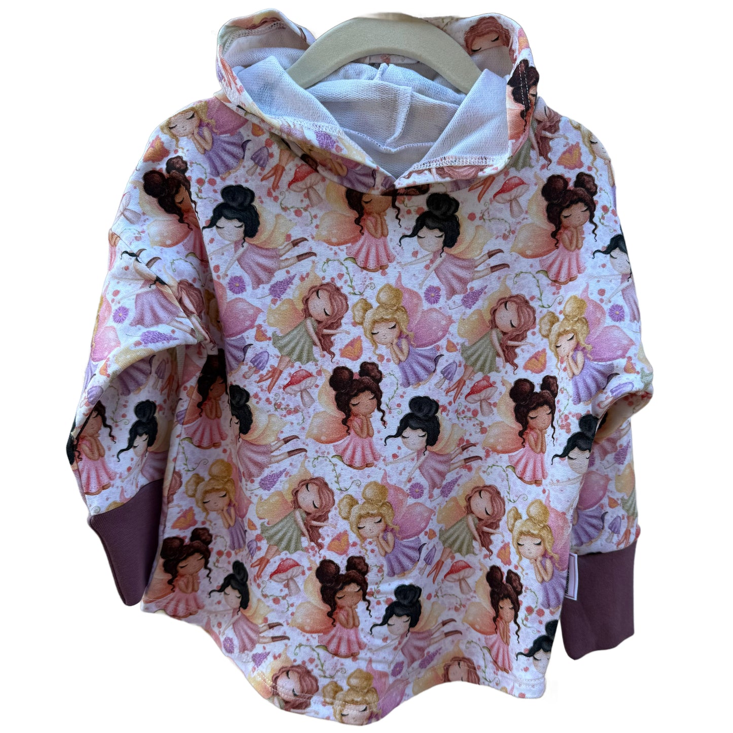 Fairies Print Hooded T-shirt Organic Cotton