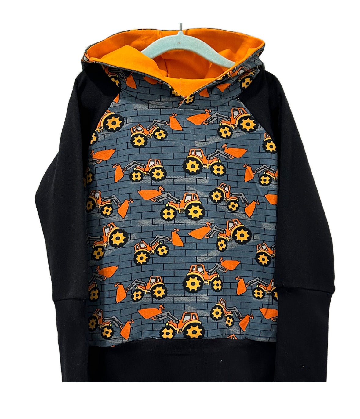 Les véhicules de construction grandissent le long du sweat à capuche Babywear® French Terry Sweater