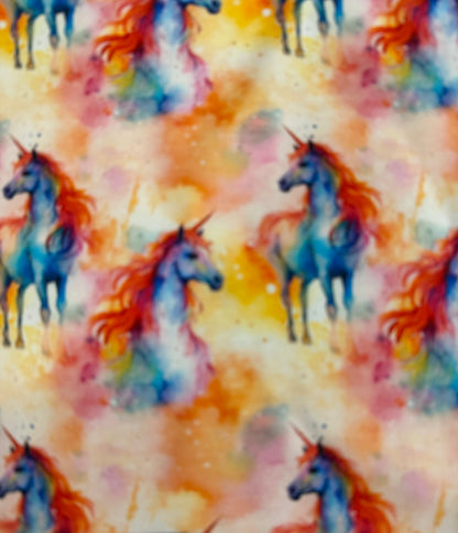 Unicorn Print Short Sleeve Play Date Dress Stretch Knit