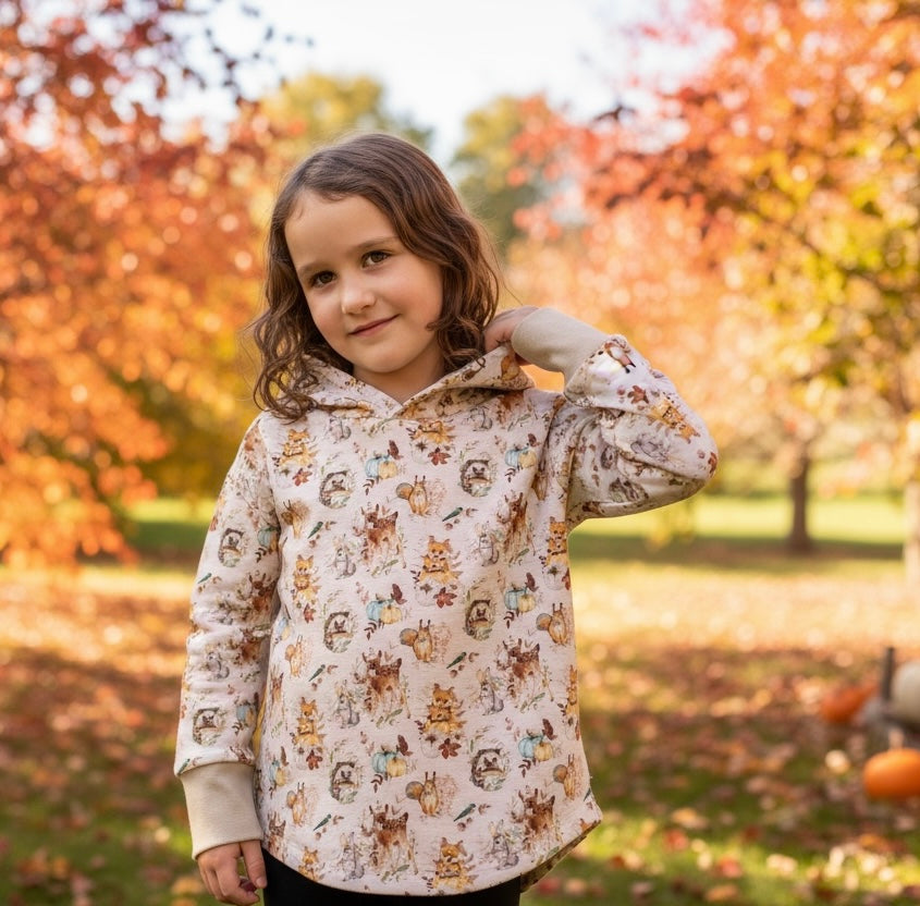 Sweet Woodlands Print Hooded T-shirt