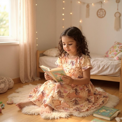 Vestido para cita de juegos de manga corta fruncido con estampado de mariquita de punto elástico