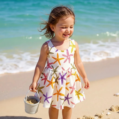 Starfish Beach Sleeveless Dress for Summer Organic Cotton