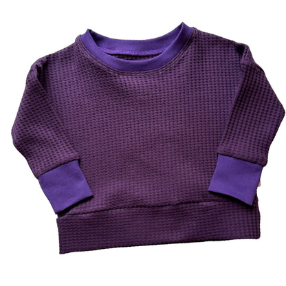 Purple Waffle Knit Dolman Lounge Shirt