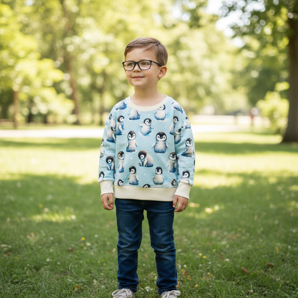 Penguin Print Dolman Lounge Shirt