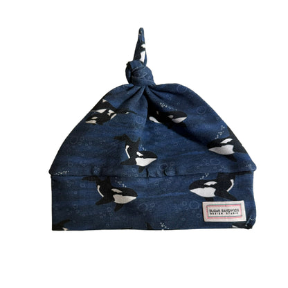 Blue Whale Baby Harem Pants & Hat Set