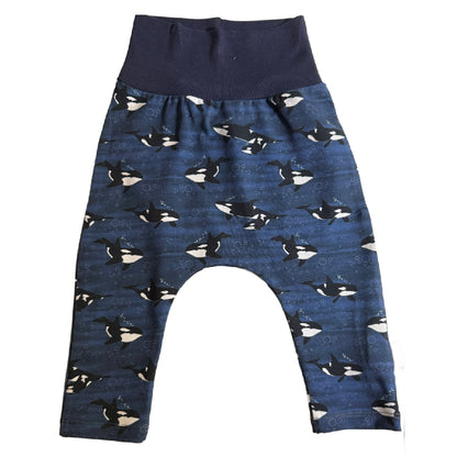 Blue Whale Baby Harem Pants & Hat Set