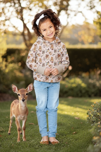 Sweet Woodlands Print Hooded T-shirt