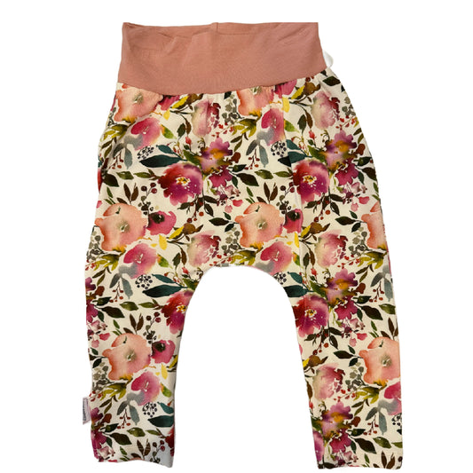 CLEARANCE Pink Floral TODDLER Harem Pants Organic Cotton
