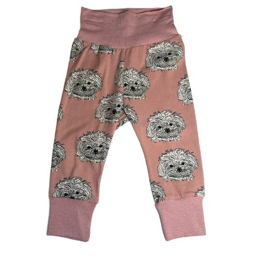 CLEARANCE Pink Puppy Print Growth Spurt Jogger Pants Organic Cotton