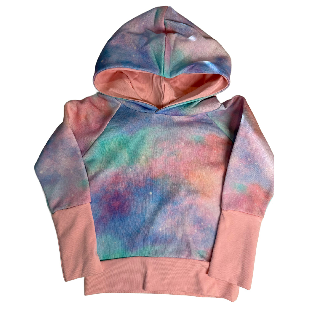 CLEARANCE Pink and Blue Tie Dye Print Grow Along® Hoodie