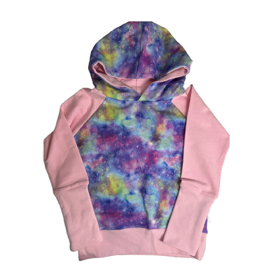 CLEARANCE Pink and Purple Galaxy Print Grow Along® Hoodie